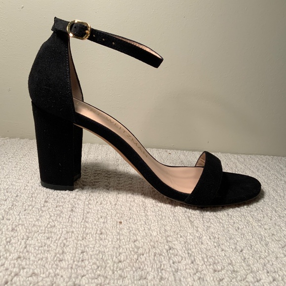 Stuart Weitzman Black Suede Block Sandal - Picture 3 of 4